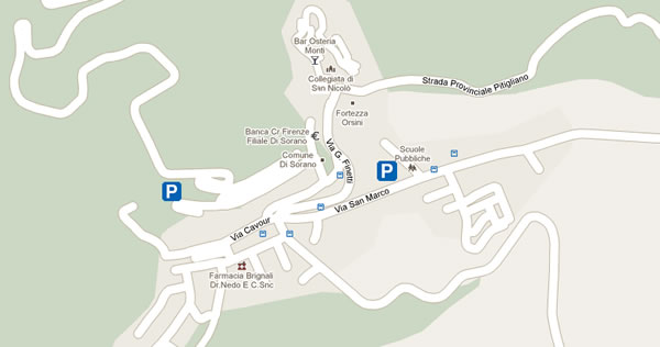 Parcheggi a Sorano